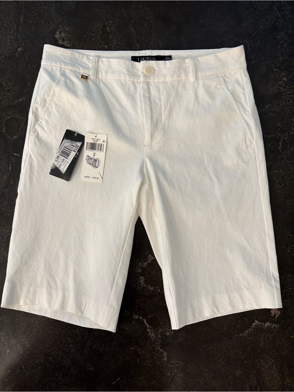 Lauren Ralph Lauren White Stretch Bermuda Shorts – Size 2